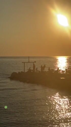 Golden hour at the Bar, Montenegro waterfront