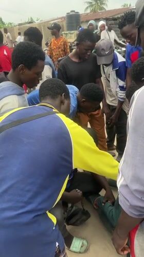 Motorcycle incident draws crowd in Badagry, Nigeria