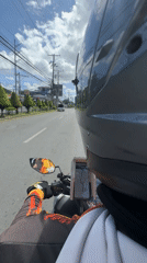 Motorcyclist travels through Davao City streets early morning