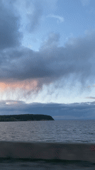 Cloudy lake vista recorded in Chaikovsky, Russia