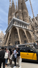 Tourists gather at Barcelona's Sagrada Familia amid ongoing construction