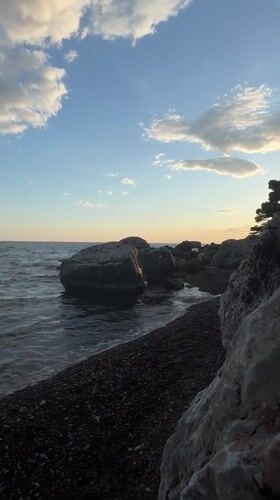 Tranquil sunset coastline scenes documented in Bar, Montenegro