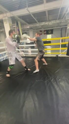 Morning boxing training session documented at Perm gym