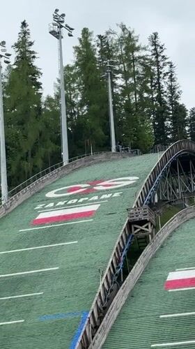 Ski jumper performs jump at Zakopane facility in Poland