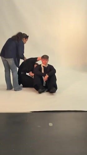Fashion photoshoot captured in Milan studio Friday afternoon