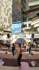 Outdoor yoga event fills Pattaya plaza on a Sunday morning