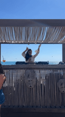 Afternoon beach party along the Montenegro coast