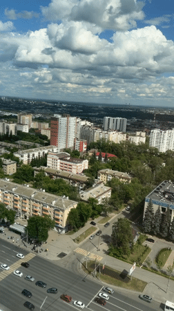 Urban and forest views documented over morning hours