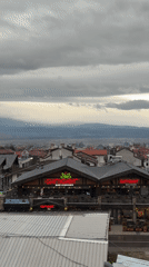 Cloudy afternoon views captured across Bansko's mixed architecture
