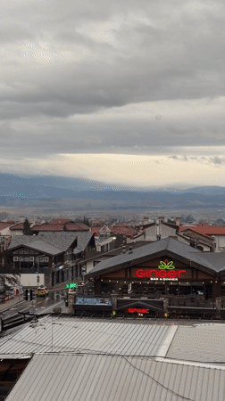 Cloudy afternoon views captured across Bansko's mixed architecture