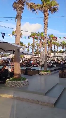 Beachside dining and sunset views in Dar Bouazza, Morocco