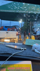Morning traffic backup at Davao City security checkpoint