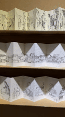 Accordion-fold art installation displayed in Bangkok