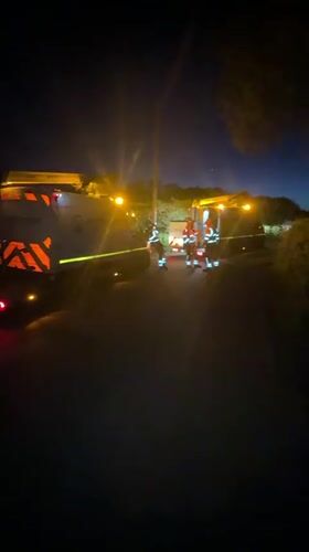 Utility crews conduct nighttime operations in Babergh, UK