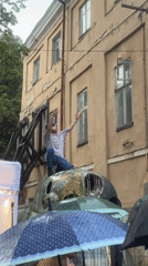 Rainy outdoor concert in Ivano-Frankivsk draws determined crowds