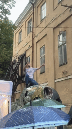 Rainy outdoor concert in Ivano-Frankivsk draws determined crowds