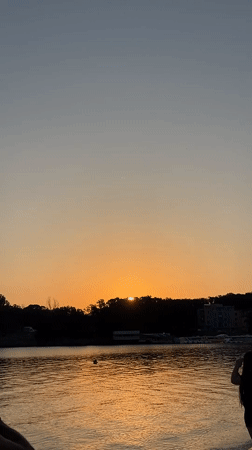 Summer sunset on the Black Sea shore in Kiten, Bulgaria