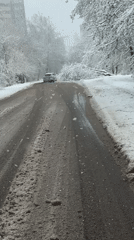 Late spring snowfall creates slush conditions on Dmitrov roads