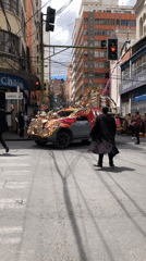 Military parade and ceremony held at government building in La Paz