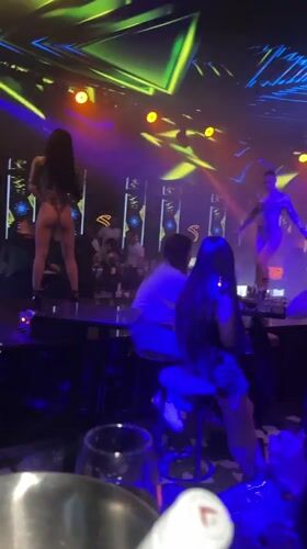 Nightclub performance on raised platform in Plovdiv