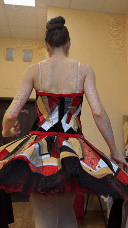 Ballet performance captured from stage to backstage