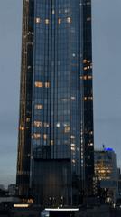Modern skyscraper captured on video in Khimki, Russia
