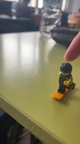 Young people play with Lego figures in Bulgarian classroom