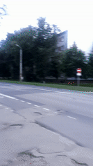 Moving through Riga's urban streets on a summer evening