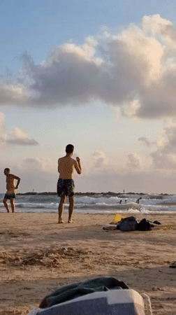 Sunset hour at Gordon Beach, Tel Aviv