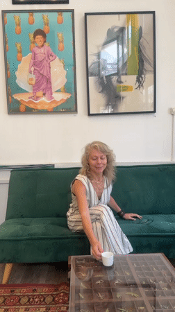 Woman visits Tel-Aviv art gallery, photographs artwork