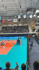 Women's volleyball match draws crowds to Moscow arena