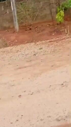 Men carry industrial barrels on dirt roads in Rido