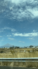 Driver captures rural Mexican countryside scenery near Ahuatempa
