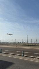 Austrian Airlines plane lands at Valencia Airport, Spain