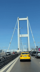 Morning bridge traffic crossing in Üsküdar, Istanbul
