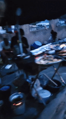 Evening street life documented in developing urban area