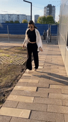 Woman walks numbered chalk hopscotch course in Krasnoyarsk