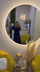 Woman takes mirror selfies during salon visit in Budva