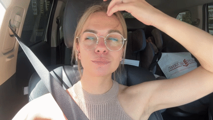 Woman in glasses spotted in driver's seat, Krasnoyarsk
