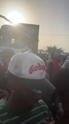 Crowd gathers for daytime celebration in Lokoja, Nigeria