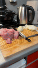 Person cooks with energy drink in Varna kitchen