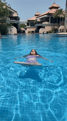 Pool day in Dubai with floating, handstands, and poolside hang time