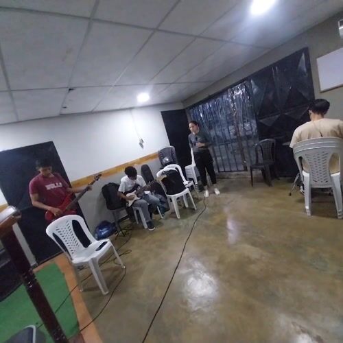 Band rehearses in practice room in Tinaquillo, Venezuela