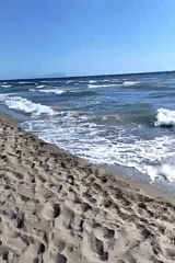 Beach memories captured in Mondragone, Italy during afternoon