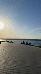 Afternoon waterfront activity recorded in Naberezhnye Chelny, Russia