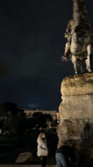 Evening scenes captured around Skanderbeg Square, Tirana