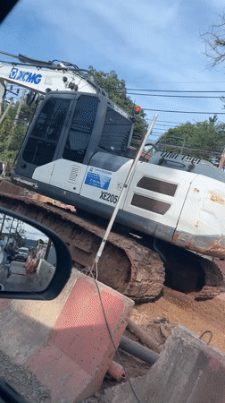 Construction excavators active across Ko Samui area locations
