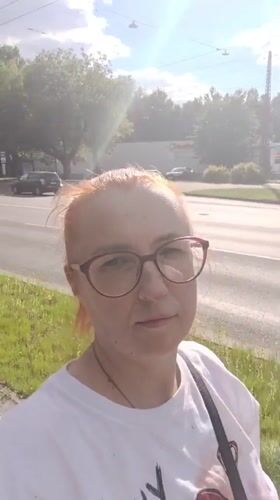 Afternoon street walk through a sunny Riga neighborhood