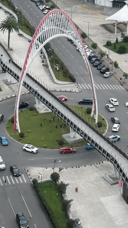 Coastal city snapshots: aerial landmarks, street scenes, and a nail salon