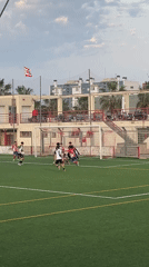 Youth soccer match played in Vilassar de Mar, Spain